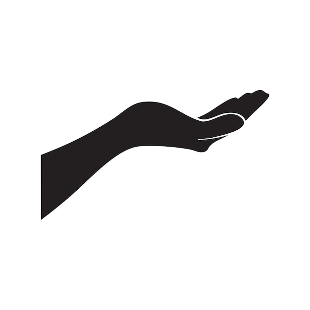 Conjunto vectorial de silueta de la mano Negro y marrón Gestos de la mano humana en varias posturas