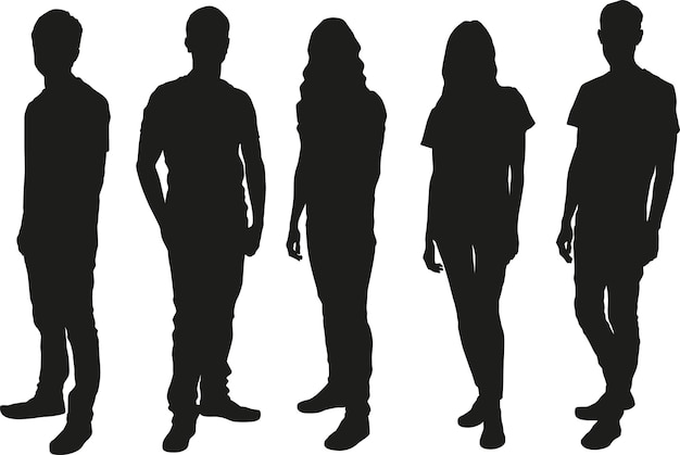 Conjunto vectorial de siluetas de personas 17