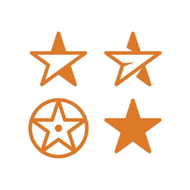 Conjunto vectorial de símbolo de icono de estrella aislado