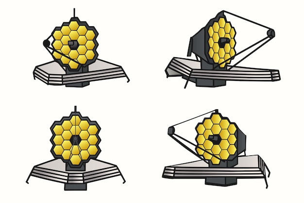 El conjunto vectorial del telescopio James Webb muestra vistas multiángulo en estilo plano