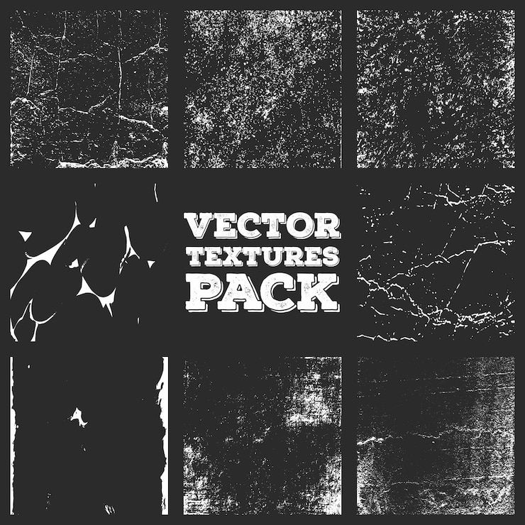 Vector conjunto vectorial de texturas de superposición de grunge
