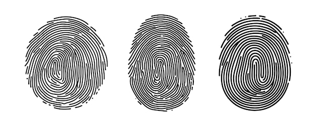 conjunto vectorial de tipos de huellas dactilares