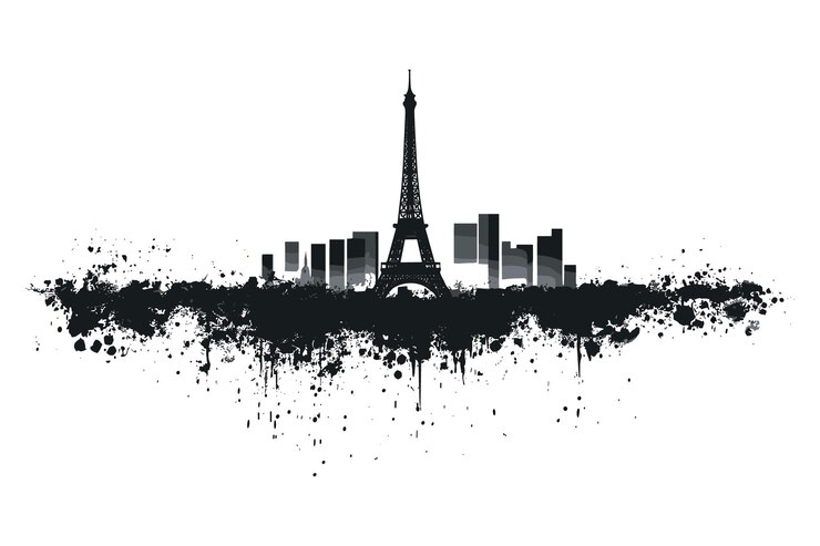 Vector conjunto vectorial de las torres eiffel negras en parís ilustración de stock de silueta