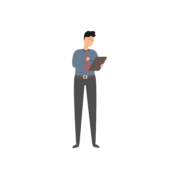 conjunto vectorial de trabajadores de oficina masculinos en trajes grises de pie