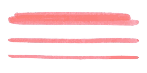 Conjunto vectorial de trazos de pincel de colores Pintado a mano acuarela acrílico marcador dab