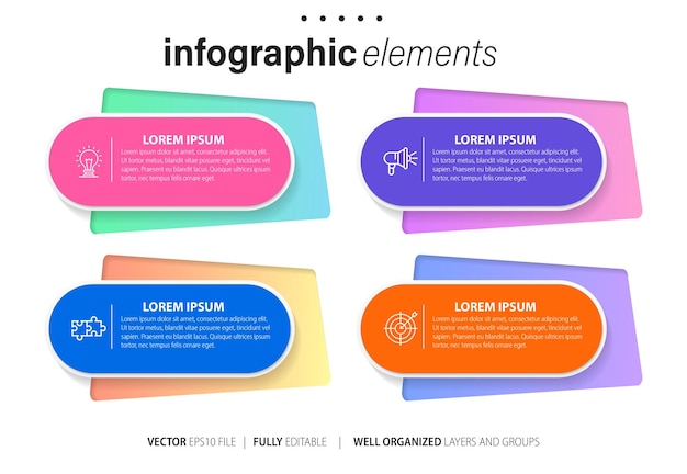 Conjunto vectorial de vectores infográficos de negocios