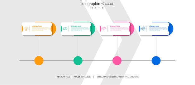 Conjunto vectorial de vectores infográficos de negocios