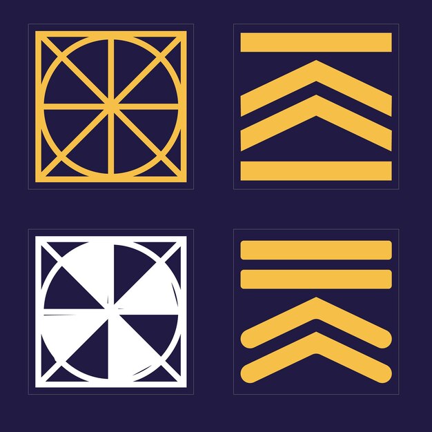 Conjunto vectorial de Y2K Gran colección de símbolos geométricos gráficos abstractos Formas abstractas modernas