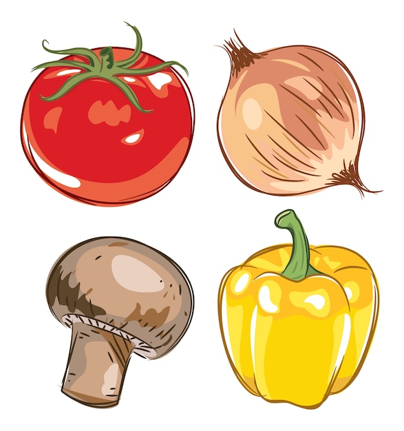 conjunto de vegetales incompletos