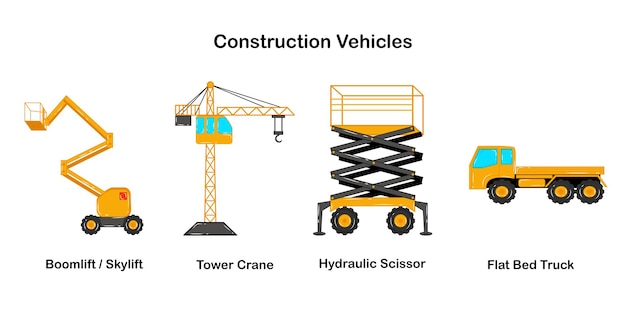 Conjunto de vehículos de construcción de colección.