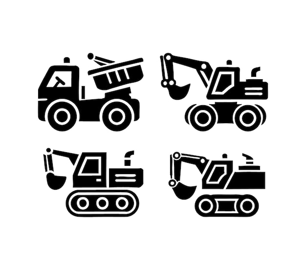 Conjunto de vehículos de construcción