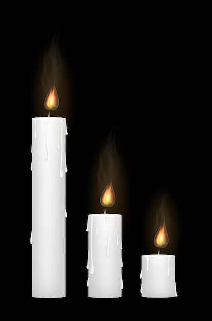 conjunto de velas blancas reales
