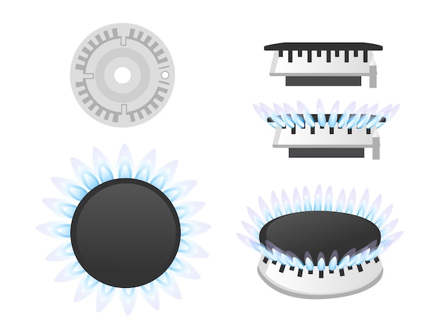 Vector conjunto de ventanas planas de metal y plástico de color blanco y esquema de cierre abierto ilustración vectorial plana aislada en fondo blanco