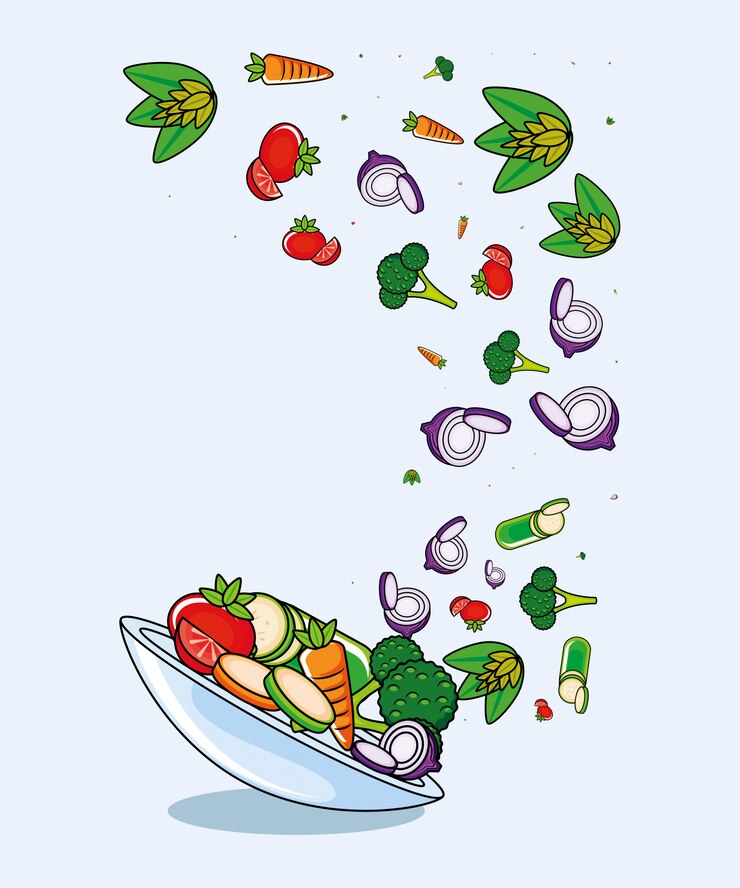 Vector conjunto de verduras frescas y deliciosas