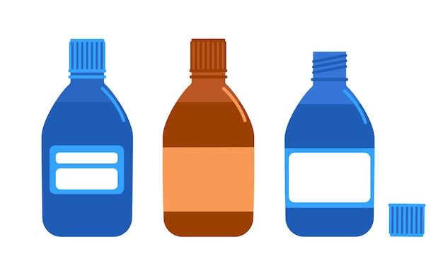 Conjunto de viales de vidrio para pociones médicas medicamentos líquidos curativos