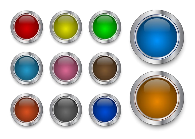 Conjunto de vidrio con elementos metálicos círculo botones web