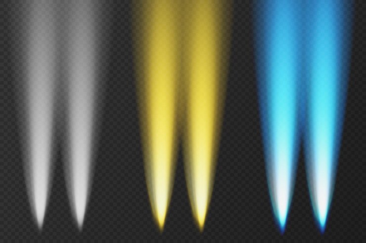 Vector conjunto de vista superior de faro de coche transparente sobre fondo oscuro