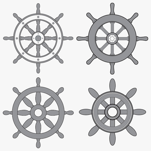 Conjunto de volantes de barco Volantes de barco Vector