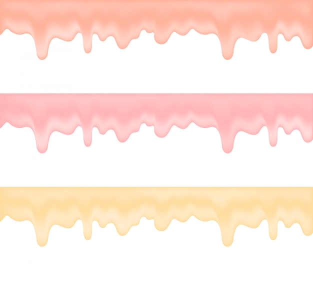 Conjunto de yogur goteando.