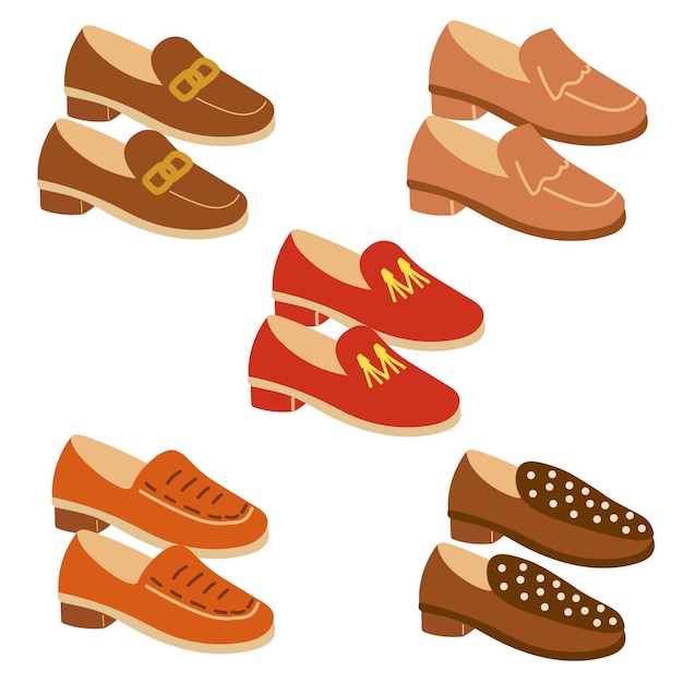 Conjunto de zapatos de verano cerrados para mujeres Colección de calzado de temporada elegante en diseño plano Botas de moda cómodas casuales para trajes y accesorios de clima cálido