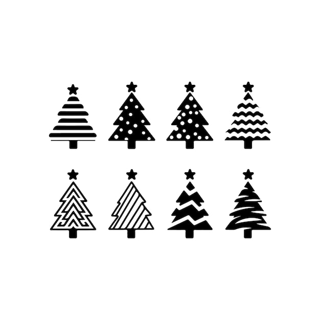 conjuntos de árboles de Navidad diseño vectorial