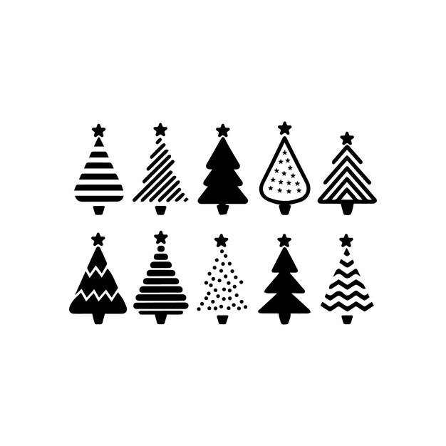 conjuntos de árboles de Navidad diseño vectorial