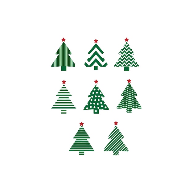 conjuntos de árboles de Navidad diseño vectorial