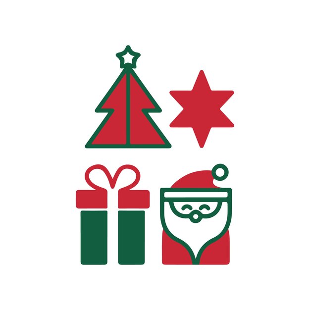 los conjuntos de iconos de Navidad ilustración