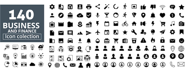 Conjuntos de iconos relacionados con soluciones creativas de negocios