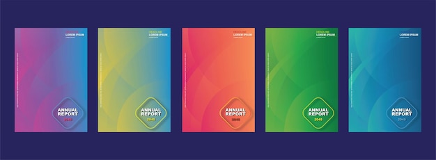 Conjuntos de plantillas de portada de negocios inmobiliarios de informe anual degradado