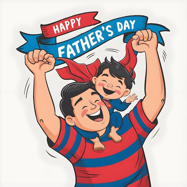 Un conmovedor y feliz día del padre Ilustración Vector Art