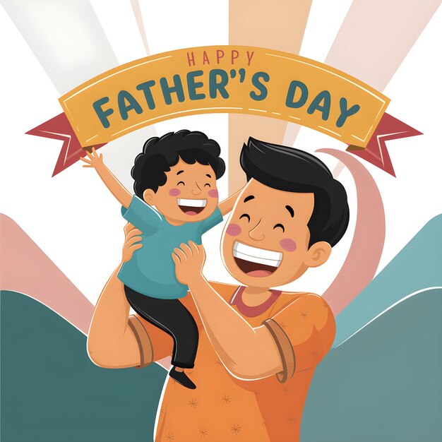 Vector un conmovedor y feliz día del padre ilustración vector art