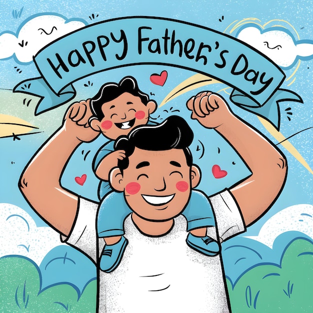 Vector un conmovedor y feliz día del padre ilustración vector art