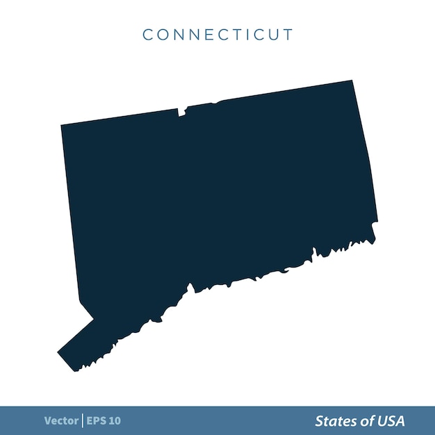 Connecticut Estados de EE. UU. Mapa Icono Vector Plantilla Ilustración Diseño Vector EPS 10