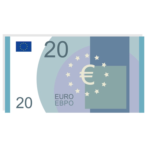 Ícono de 20 euros Ilustración vectorial
