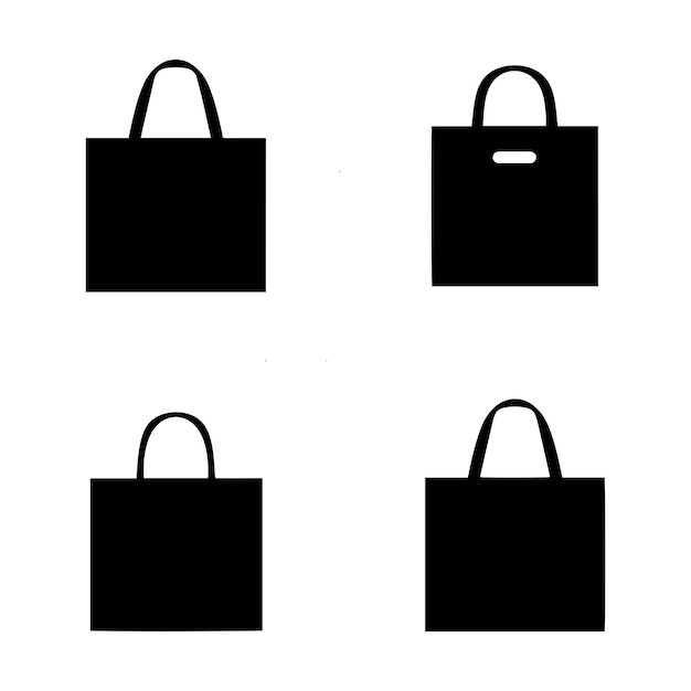 Ícono de bolsa de compras Símbolo de bolsa de tiendas Ilustración vectorial de estilo de diseño plano