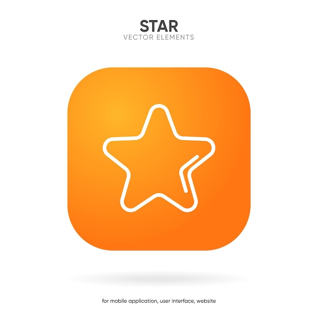 Ícono de estrella o logotipo en 3D Ilustración vectorial de símbolo de signo aislado