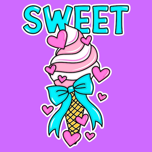 El cono de helado de color rosa de SWEET COQUETTE