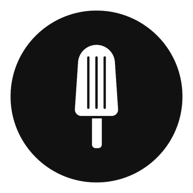 un cono de helado está en un círculo negro