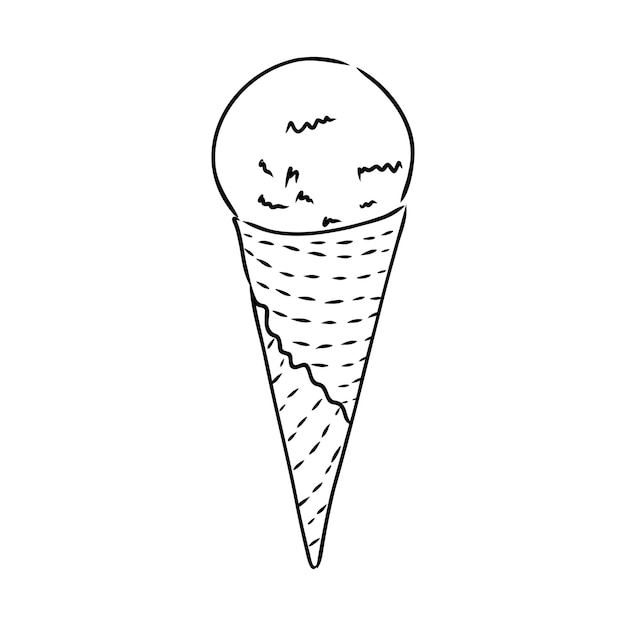 Cono de helado garabato vector de helado