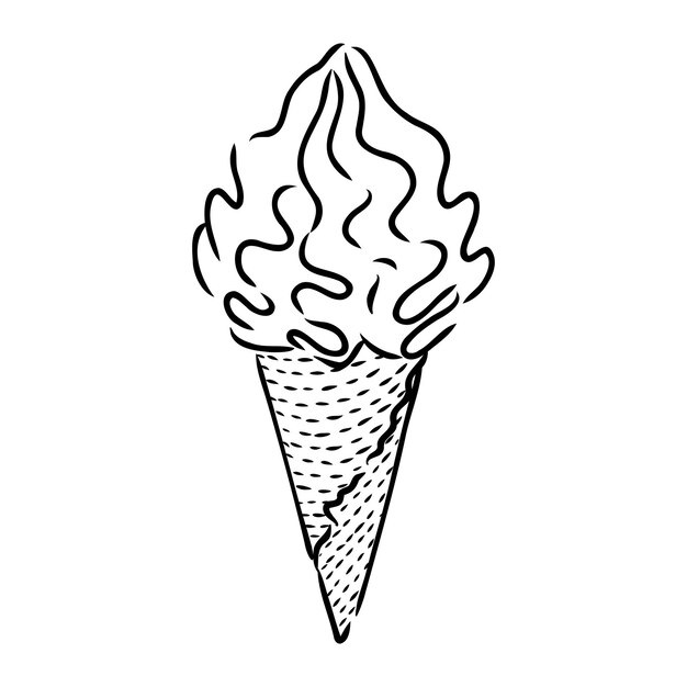 Cono de helado garabato vector de helado