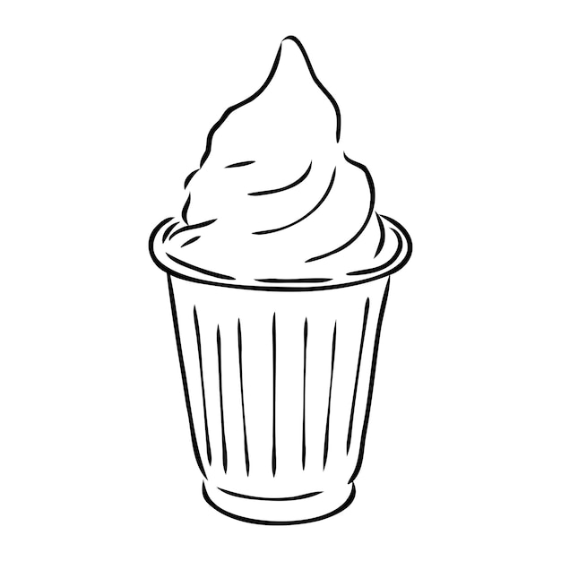 Cono de helado garabato vector de helado