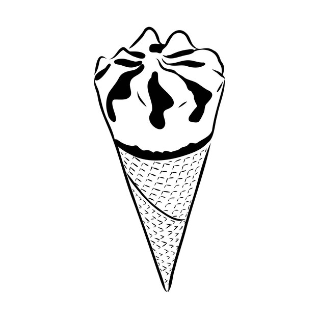 Cono de helado garabato vector de helado