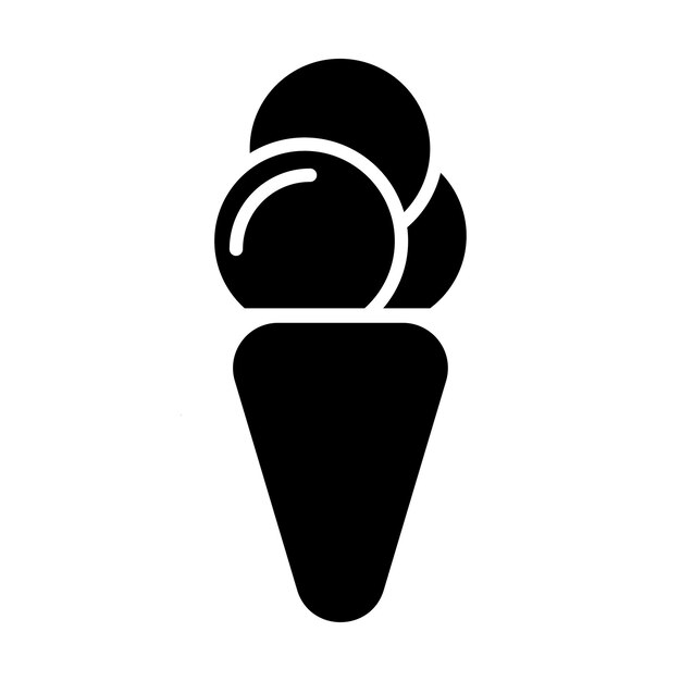 Cono de helado con icono de línea de glaseado Dulzura calor postre fontanero leche verano hielo Vector icono para negocios y publicidad