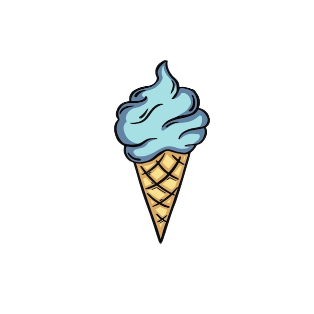 Cono de helado de mango plantilla de diseño para volante de menú promocional ad ilustración vectorial de dibujos animados aislado sobre fondo blanco ilustración vectorial