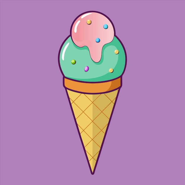 un cono de helado con la palabra helado en él