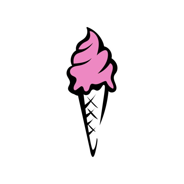 un cono de helado rosa con una tapa rosa