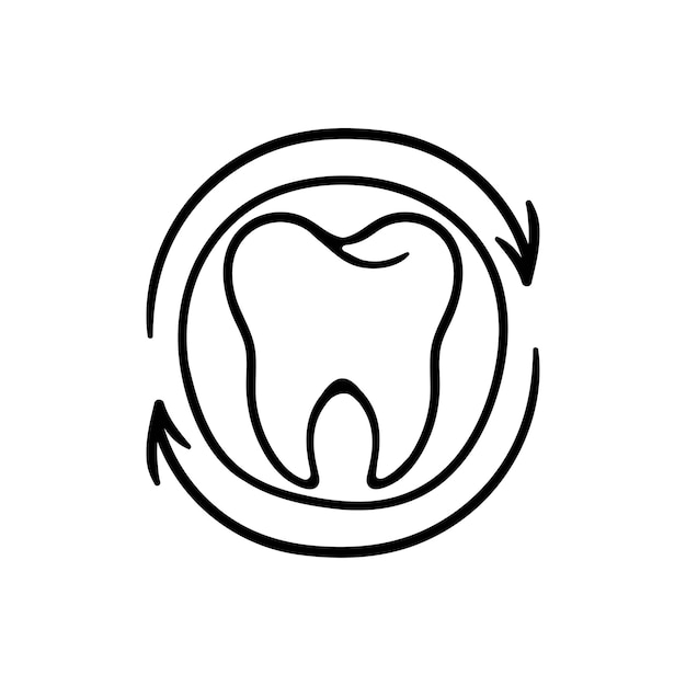 Ícono de línea de dientes Caries dentista encías tratamiento de corona dental médico Vector icono de línea negra en fondo blanco para negocios