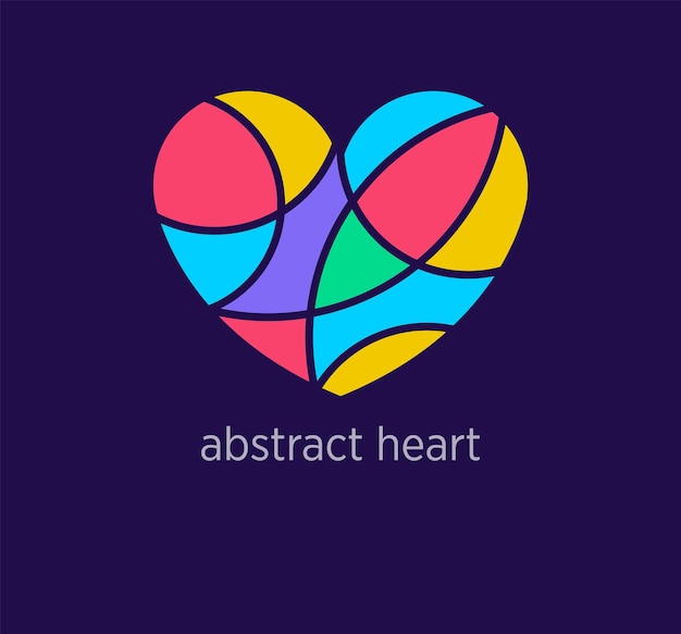 Ícono de logotipo de corazón abstracto moderno Transiciones de color de diseño único San Valentín colorido y atención médica