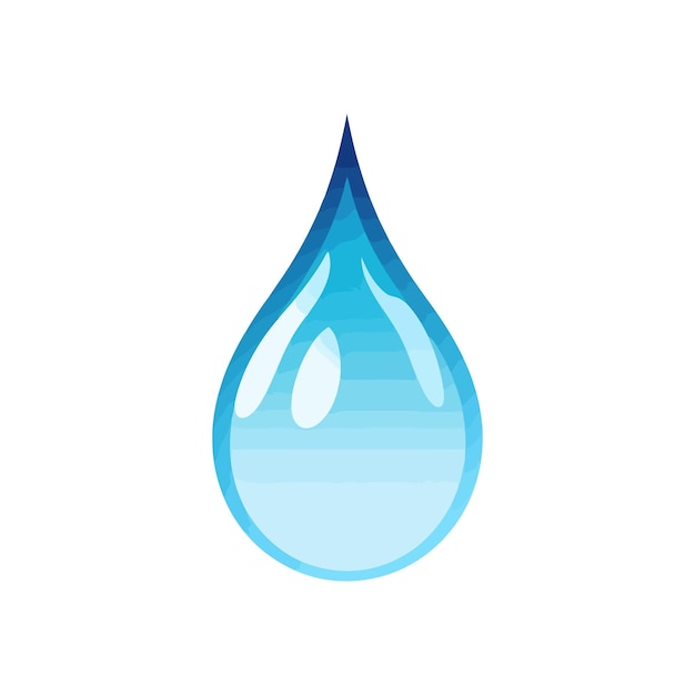 Ícono de logotipo de gota de agua Imagen de gota de líquido azul aislada en blanco Ilustración vectorial